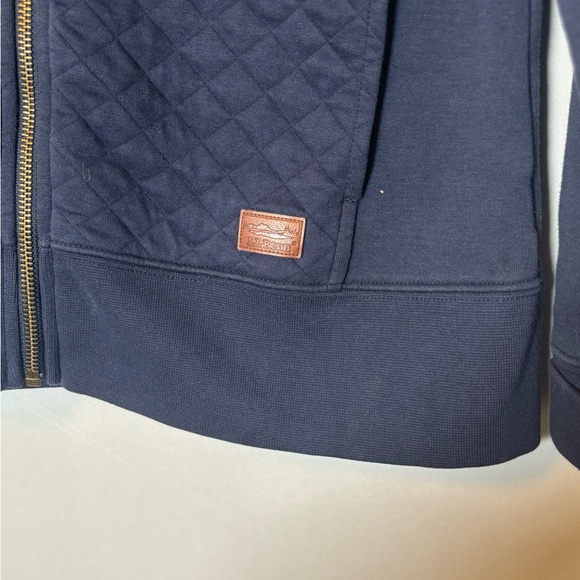 LL Bean Women's Quilted Full-Zip Sweatshirt Jacket Navy Blue Size Small - Picture 3 of 6